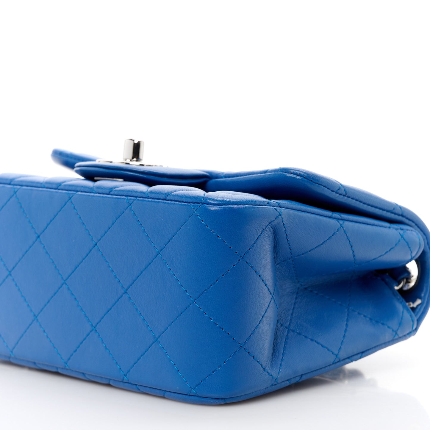 Lambskin Quilted Mini Square Flap Blue