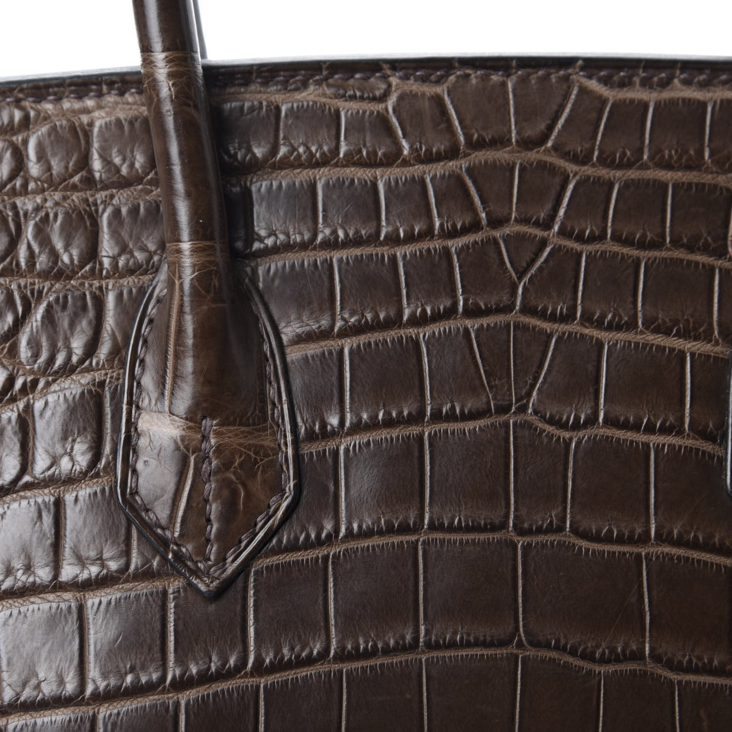 Matte Niloticus Crocodile Birkin 30 Gris Elephant