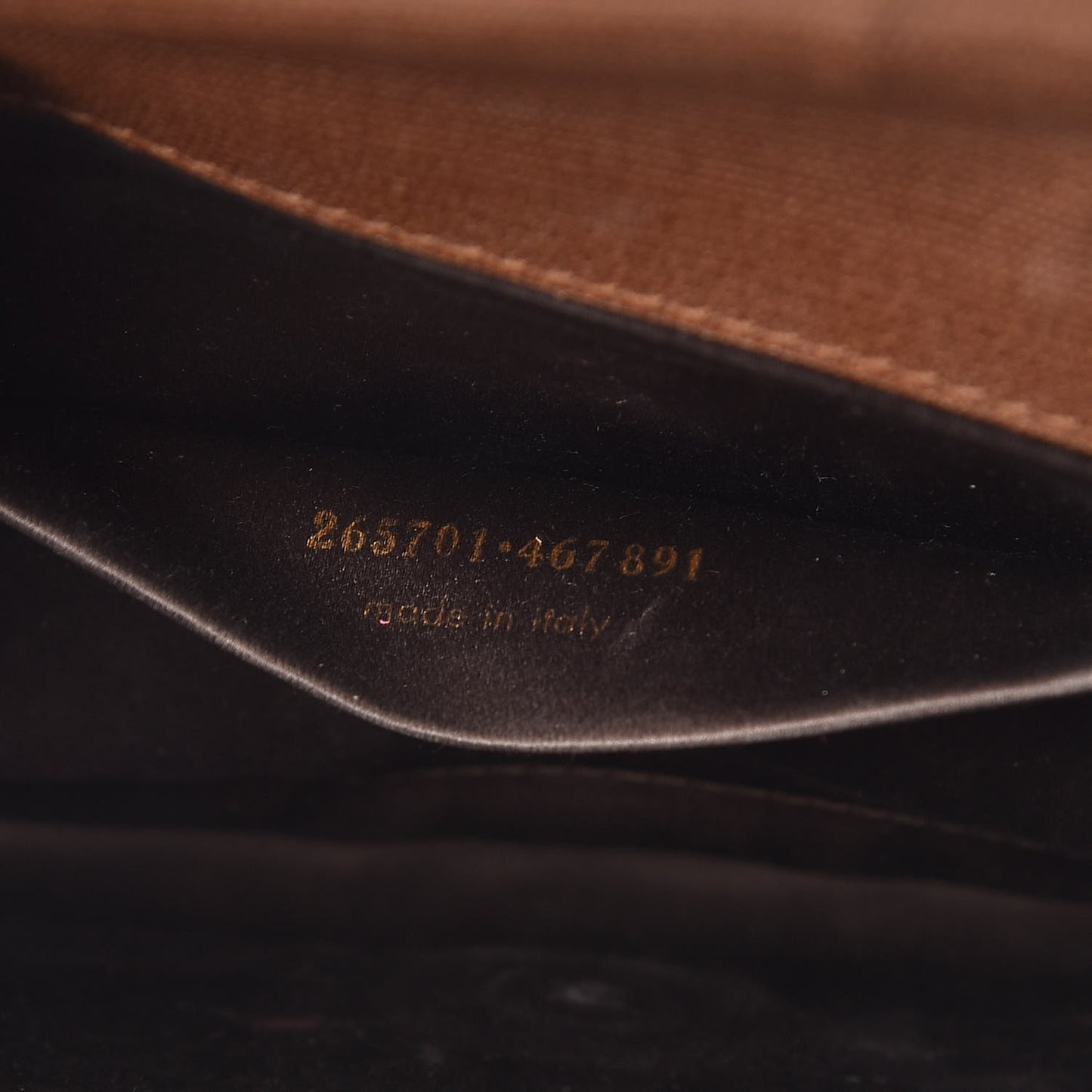 Textured Calfskin Y Ligne Clutch Brown