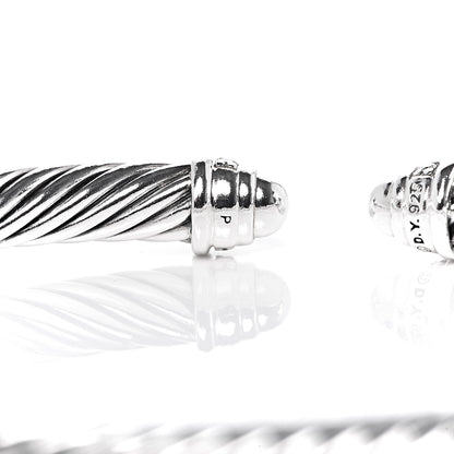 David Yurman Sterling Silver Diamond 5mm Cable Classics Dome Bracelet 4 of 5