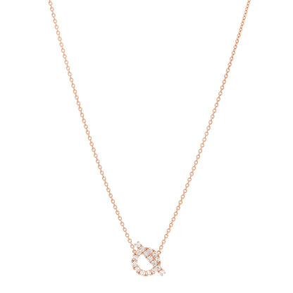 Hermes 18K Rose Gold Diamond Finesse Pendant Necklace 1 of 6