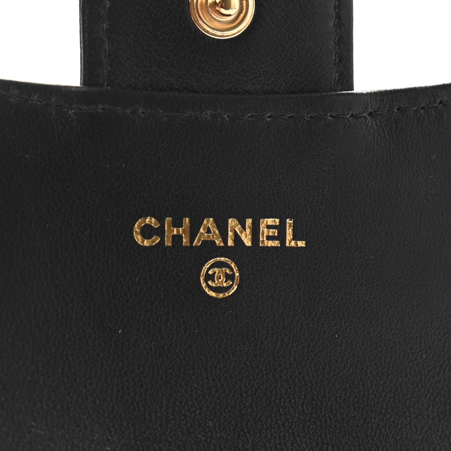 Chanel Lambskin Quilted Flap Card Holder Wallet Black 6 of 9