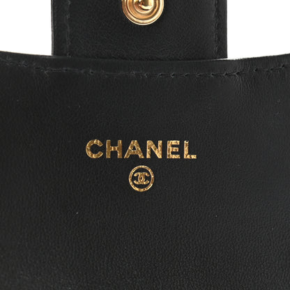 Chanel Lambskin Quilted Flap Card Holder Wallet Black 6 of 9