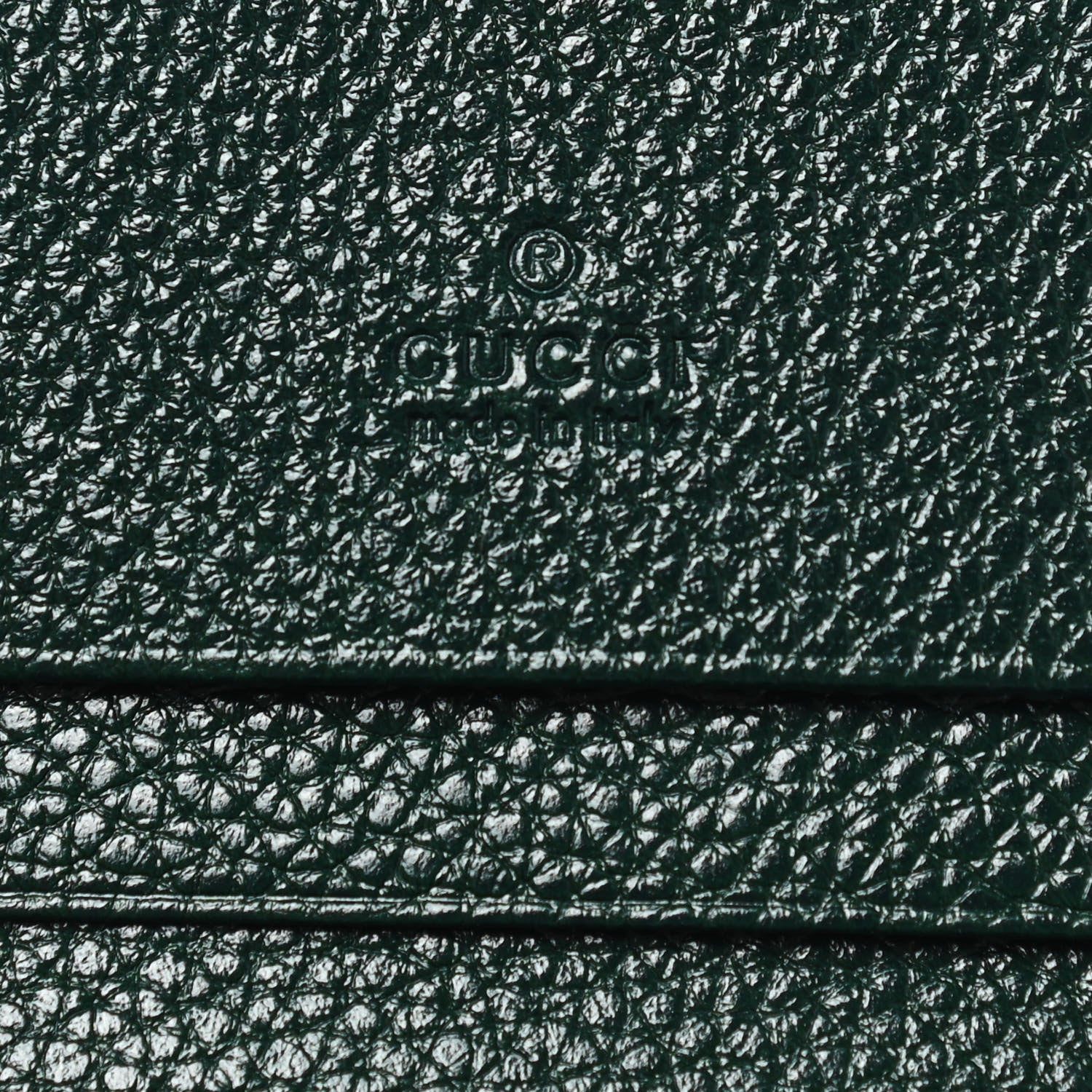 Gucci Grainy Calfskin Zumi Chain Card Case Wallet Vintage Green 6 of 7