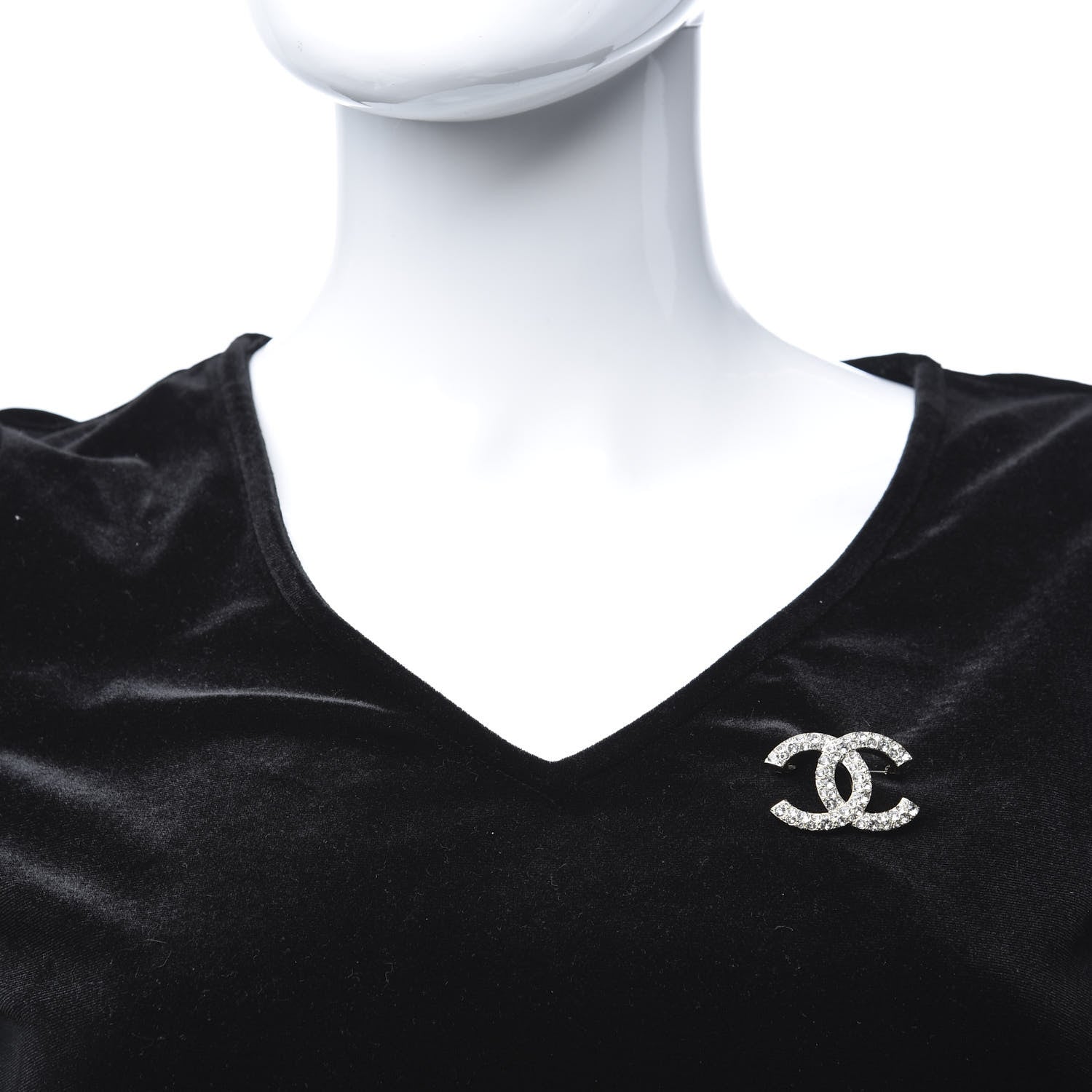 Chanel Crystal Palais Garnier CC Brooch Silver 3 of 5