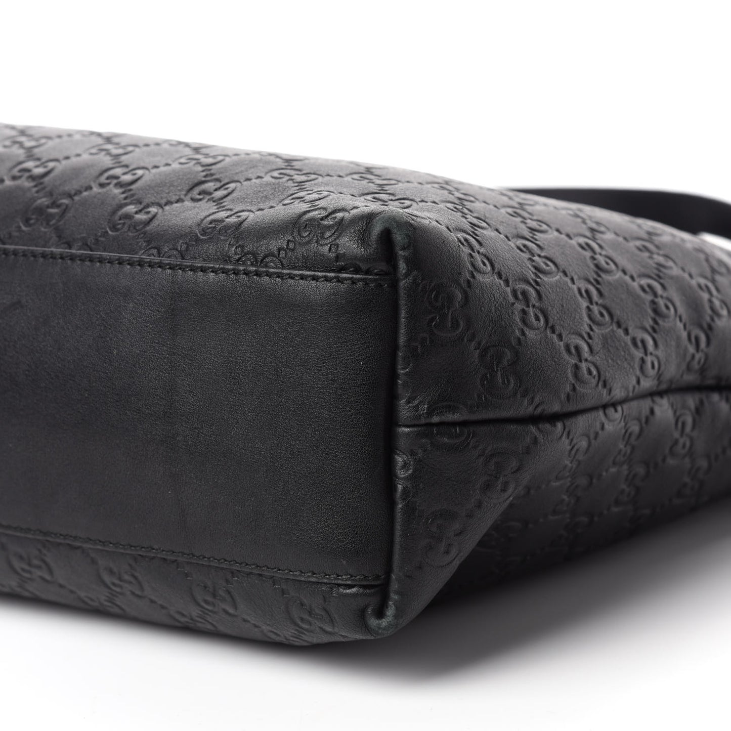 Guccissima Medium Zippered Shopping Tote Black
