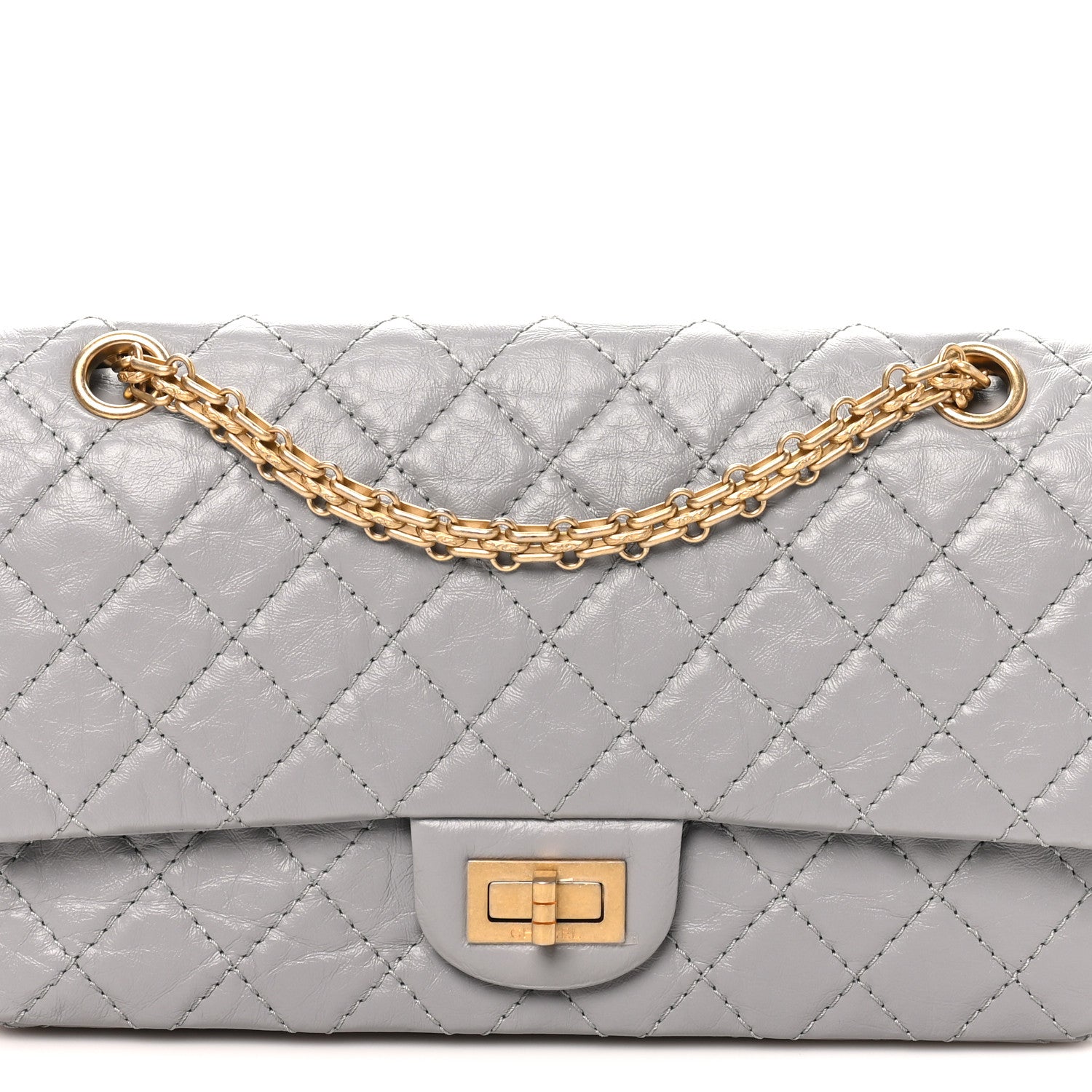 Chanel Aged Calfskin Quilted 2.55 Reissue 225 Flap Grey 8 of 10