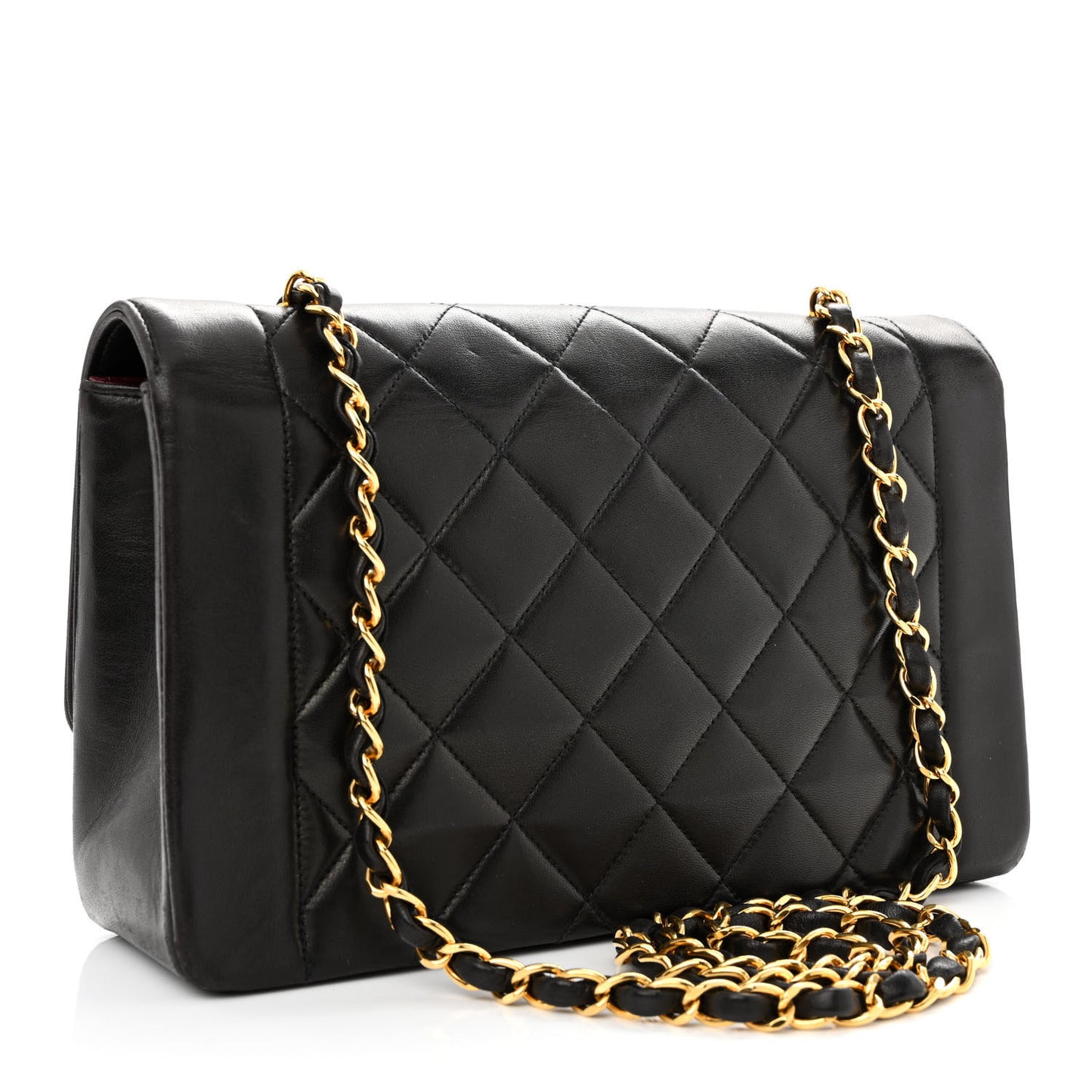 Lambskin Quilted Medium Single Flap Black