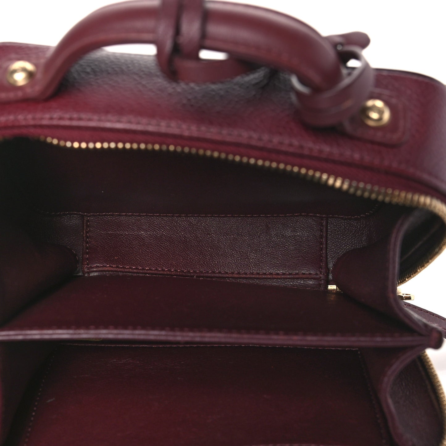 Caviar Quilted Small CC Filigree Vanity Case Burgundy