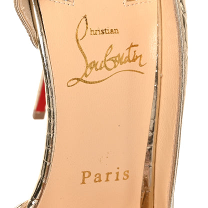 Christian Louboutin Metallo Cocco Iriza 100 Pumps 38 Platine 6 of 8