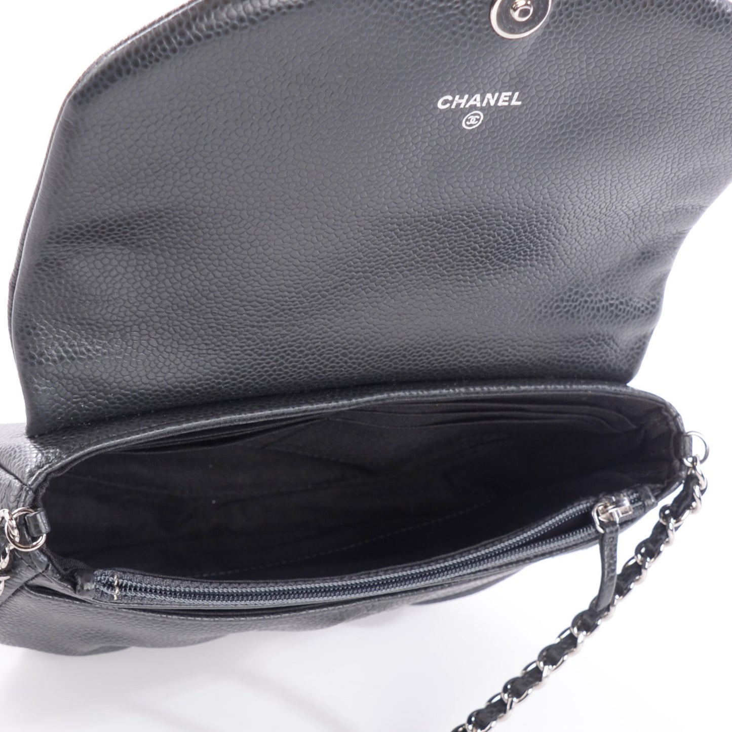 Caviar Half Moon Wallet on Chain WOC Dark Grey
