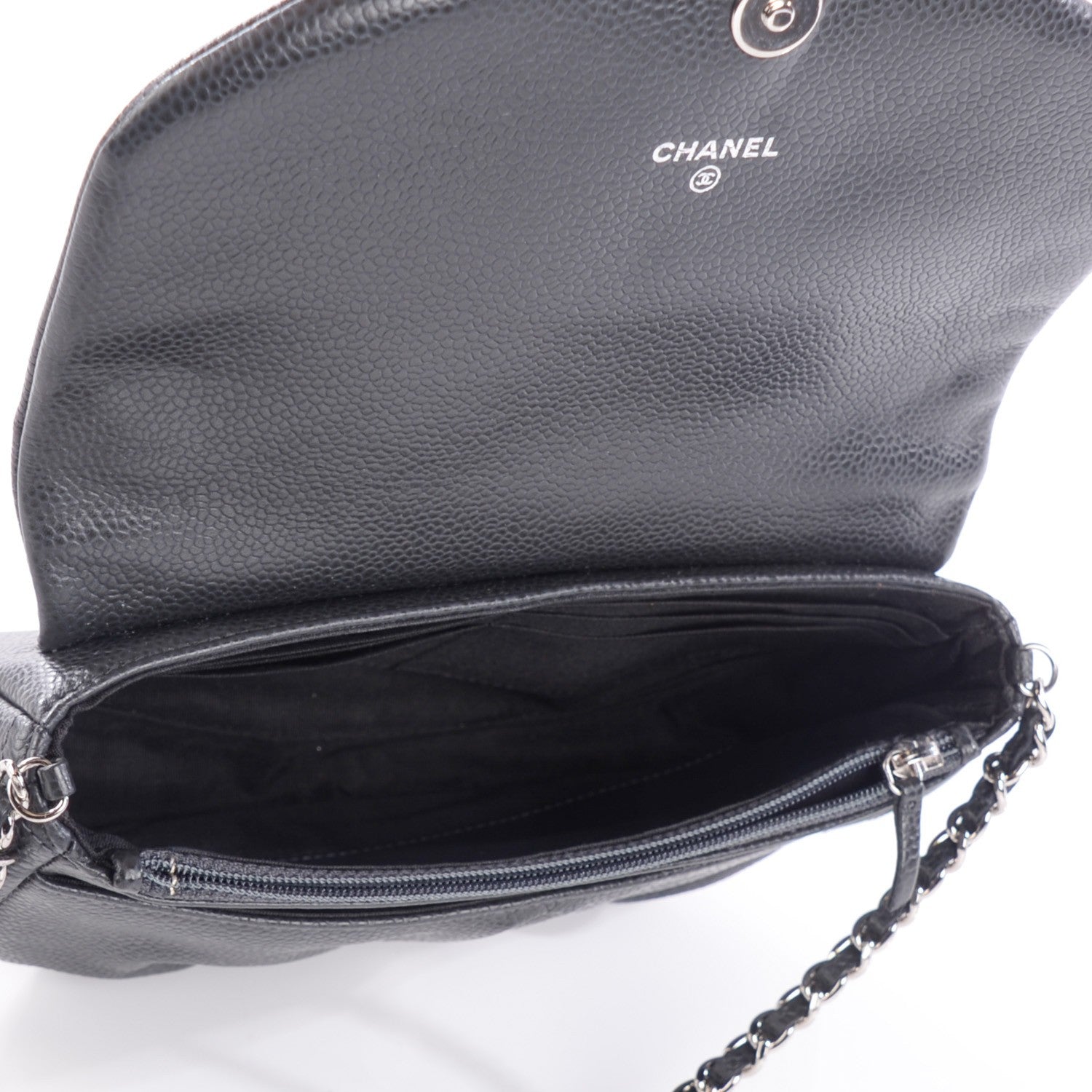 Chanel Caviar Half Moon Wallet on Chain WOC Dark Grey 7 of 8