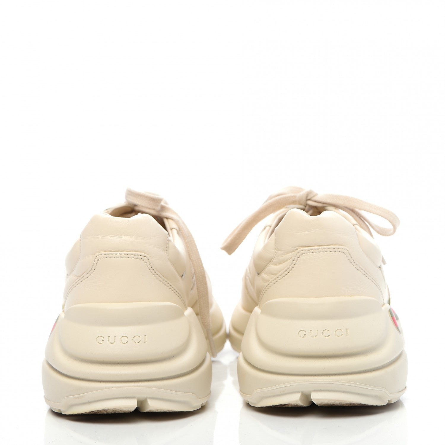 Gucci Calfskin Logo Mens Rhyton Sneakers 8.5 Ivory 4 of 9