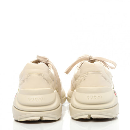 Gucci Calfskin Logo Mens Rhyton Sneakers 8.5 Ivory 4 of 9