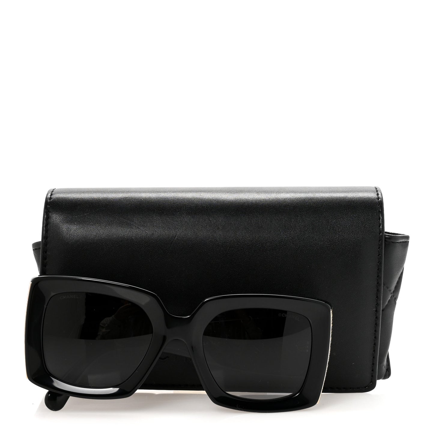 Acetate Rectangle Sunglasses 5435-A Black