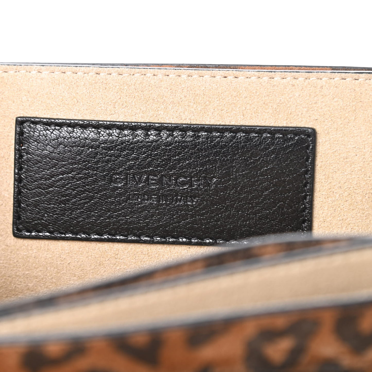 Calfskin Suede Leopard Print Small GV3 Shoulder Bag Black Chestnut