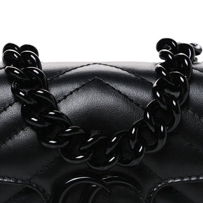 Gucci Calfskin Matelasse Monochrome GG Marmont Chain Belt Bag Black 8 of 10