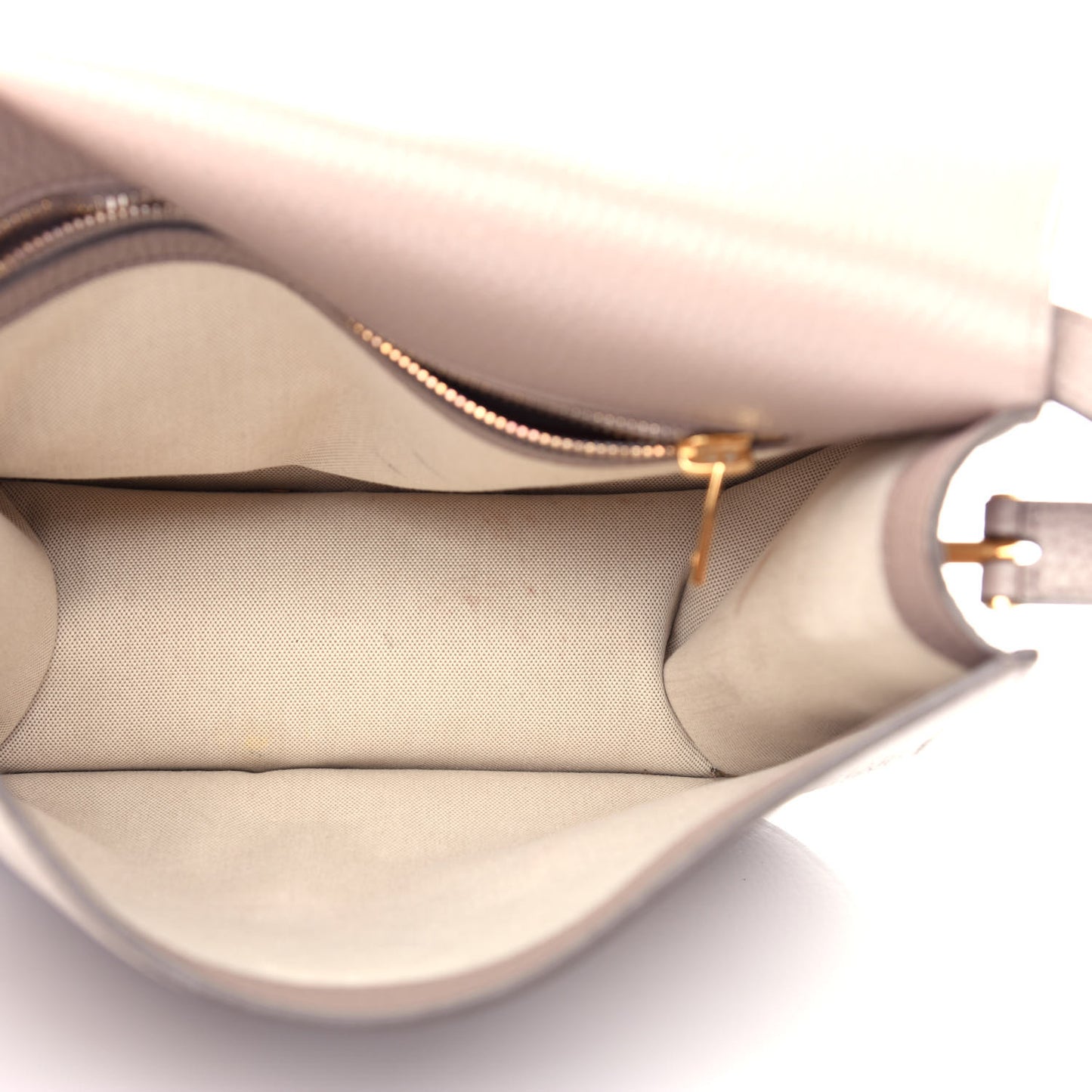 Grained Calfskin Large T Clasp Tara Crossbody Bag Silk Taupe
