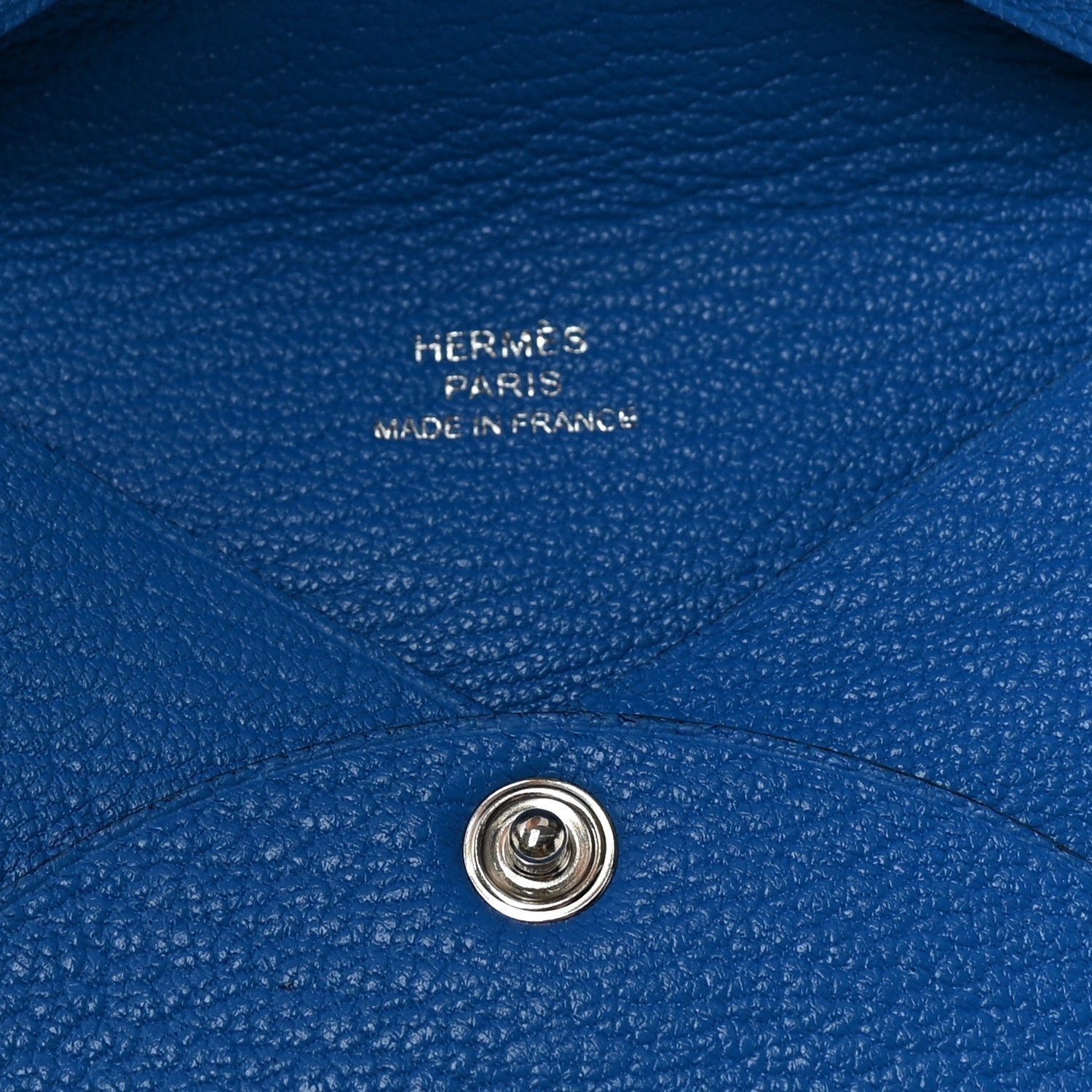 Hermes Chevre Mysore Calvi Card Case Bleu Hydra 5 of 7