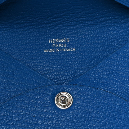 Hermes Chevre Mysore Calvi Card Case Bleu Hydra 5 of 7