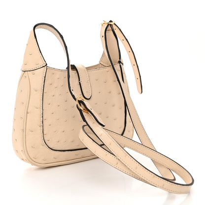 Gucci Ostrich Mini Jackie 1961 Hobo Ivoire 3 of 9