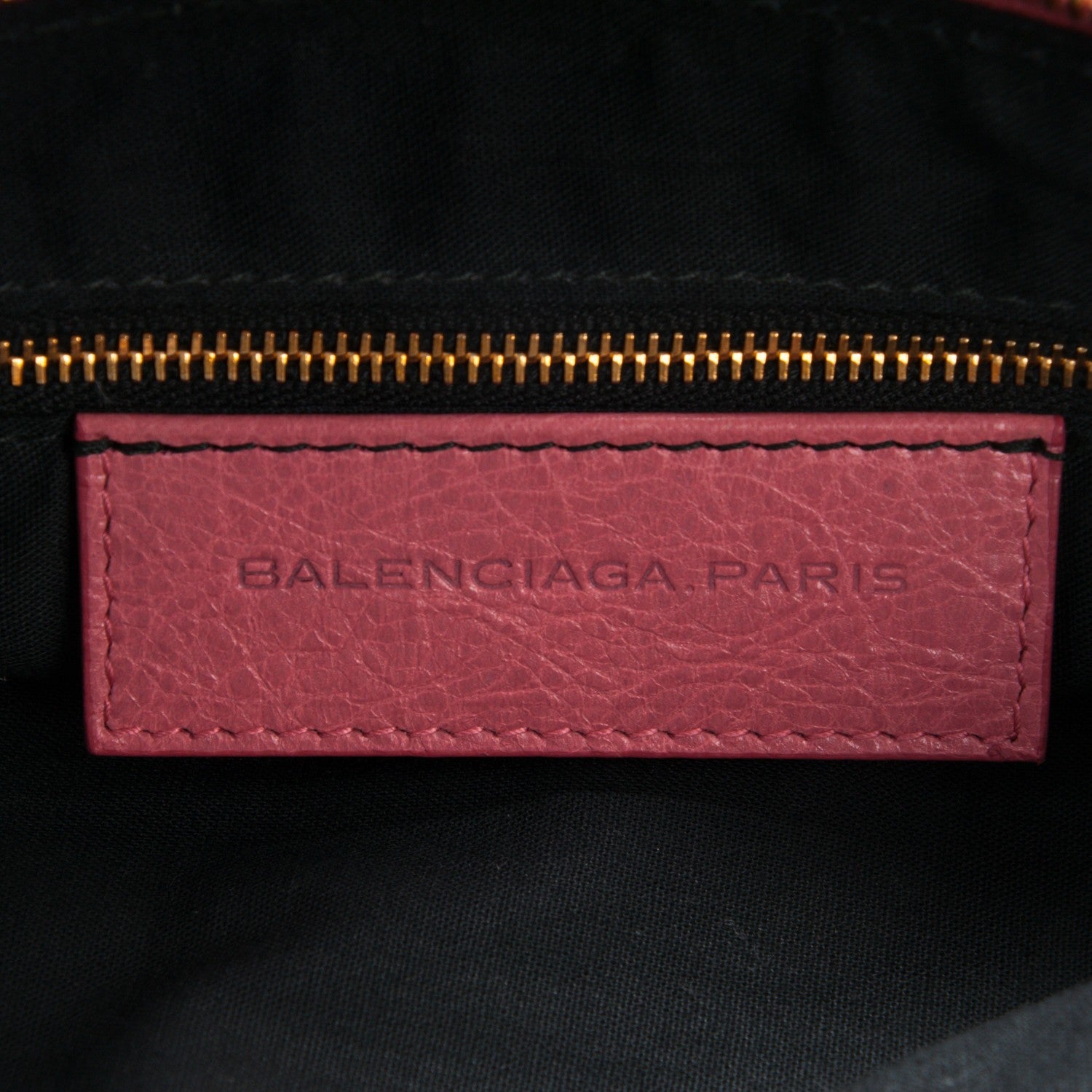 Balenciaga Agneau Giant 12 Gold Hardware Flat Handle Clutch Rose Bonbon 6 of 7