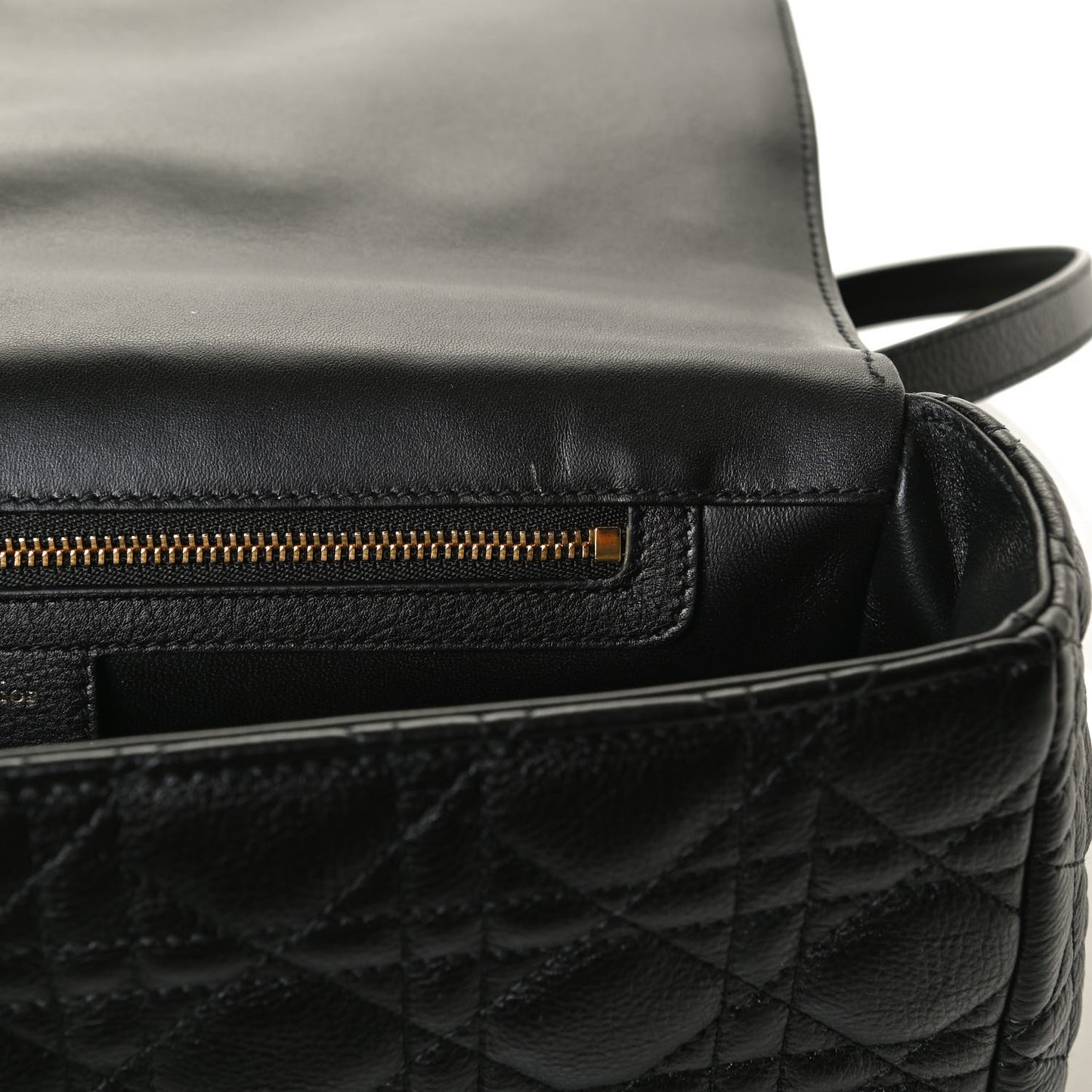 Grained Calfskin Cannage Large Caro Bag Black