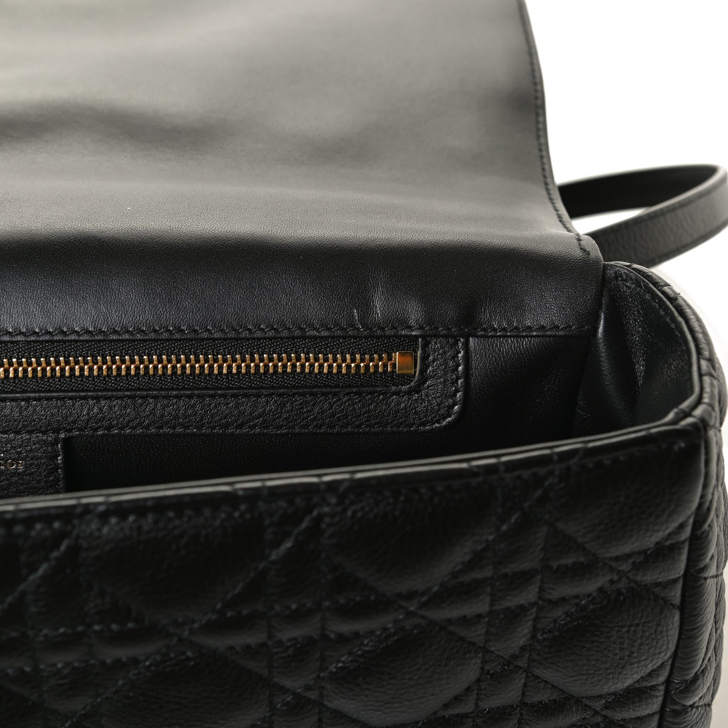 Christian Dior Grained Calfskin Cannage Large Caro Bag Black 14 of 15