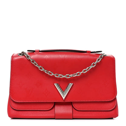 Louis Vuitton Monogram Cuir Plume Ecume Very Chain Bag Rubis Red 1 of 9