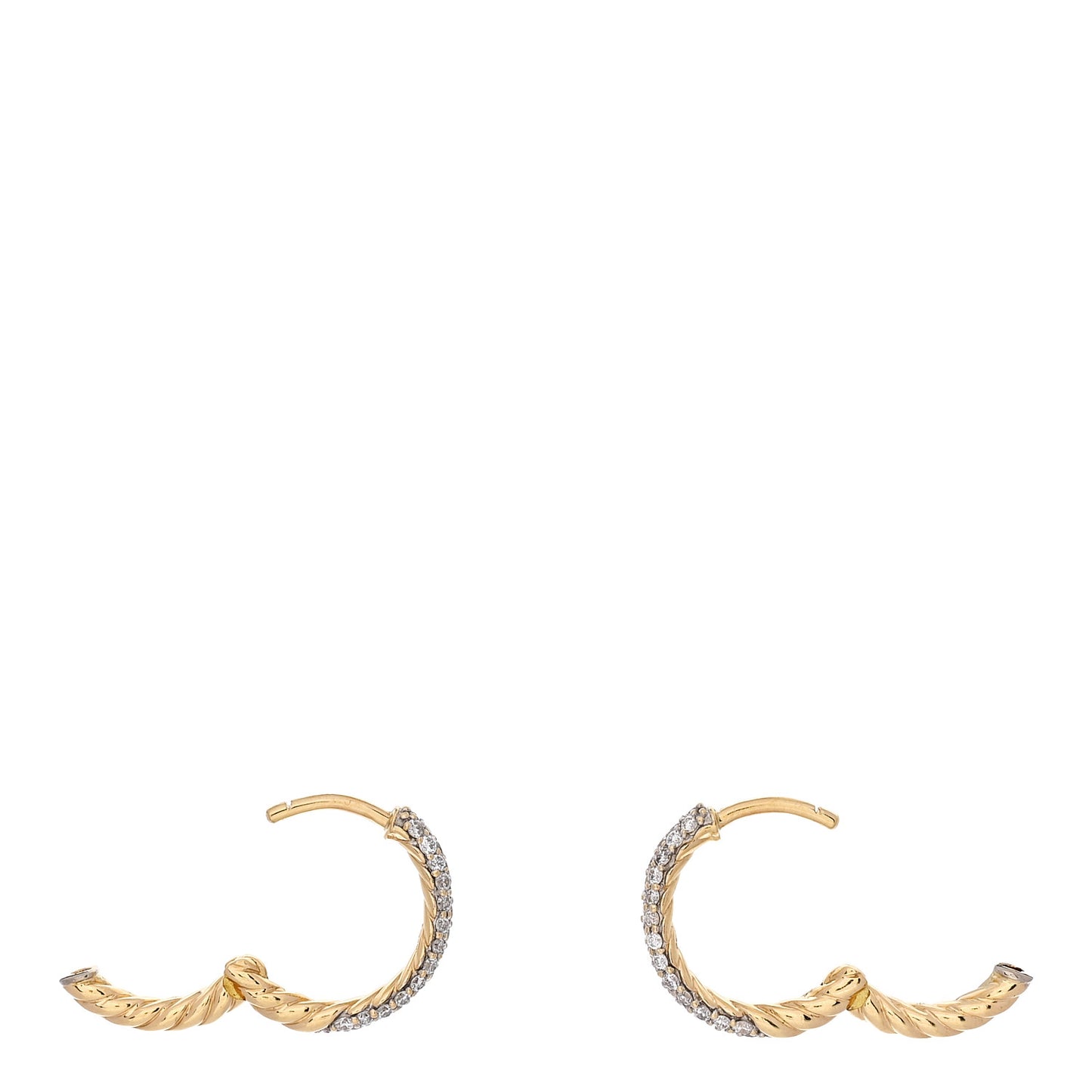 18K Yellow Gold Diamond Petite Pave Huggie Hoop Earrings