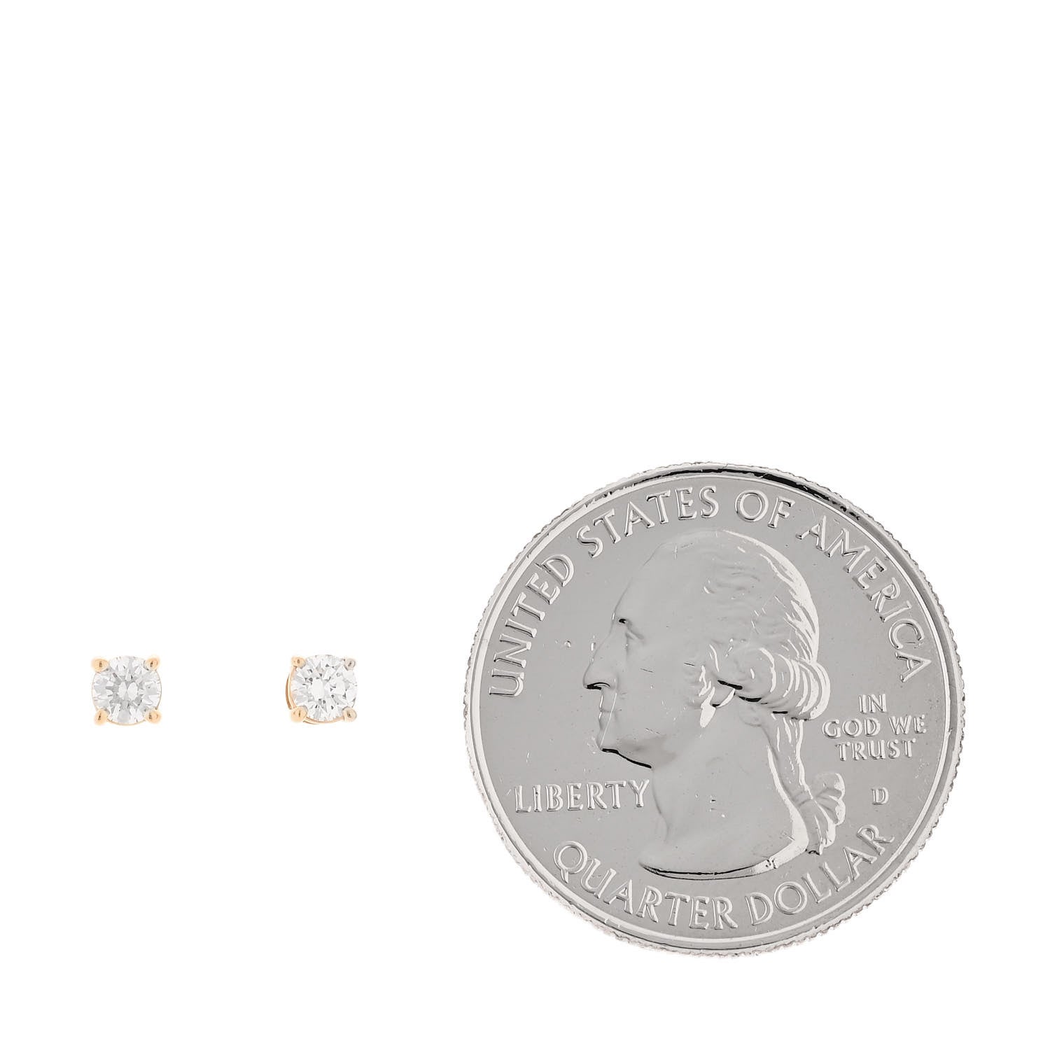 Tiffany 18K Rose Gold Diamond .26ctw Solitaire Earrings 2 of 5