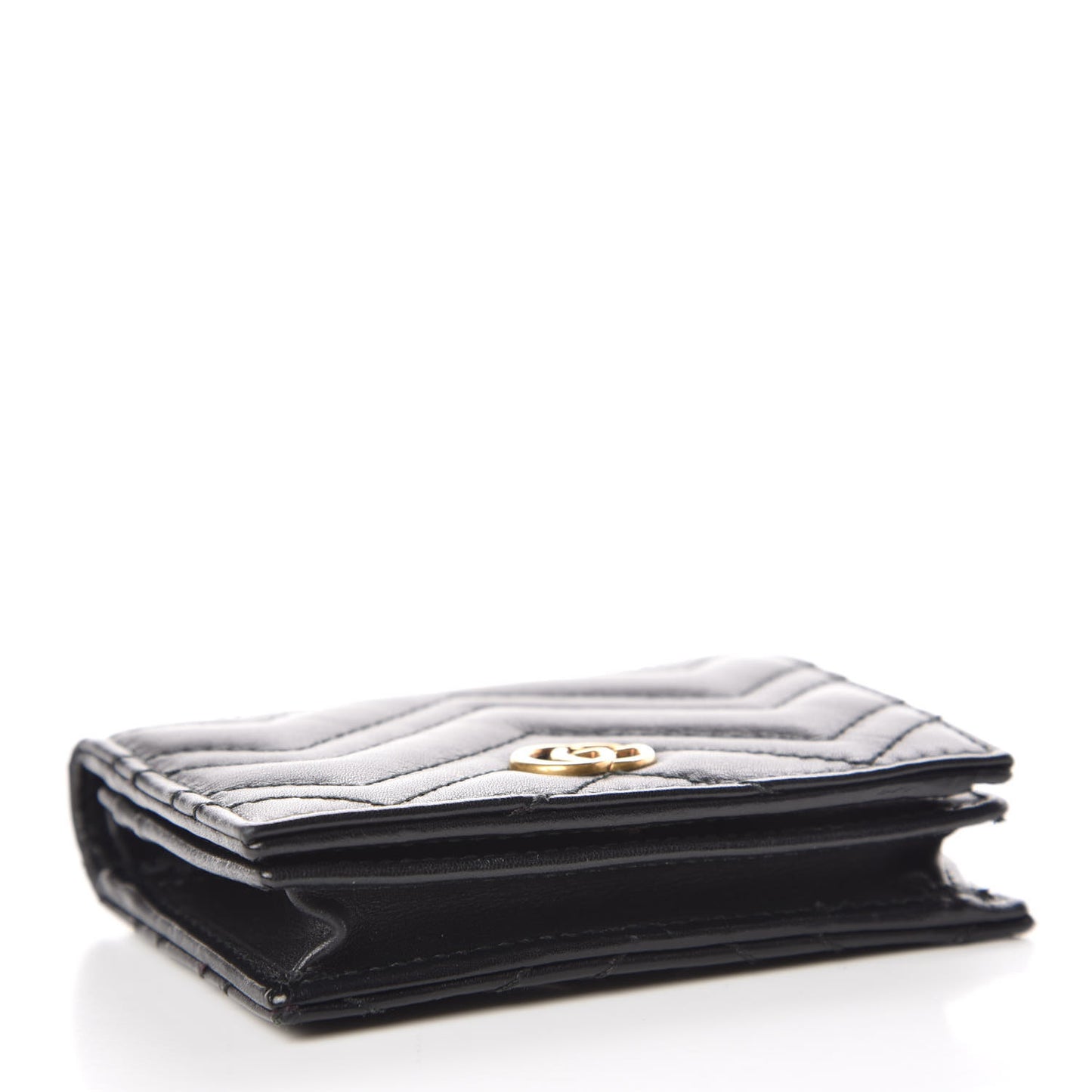 Calfskin Matelasse GG Marmont Card Case Wallet Black
