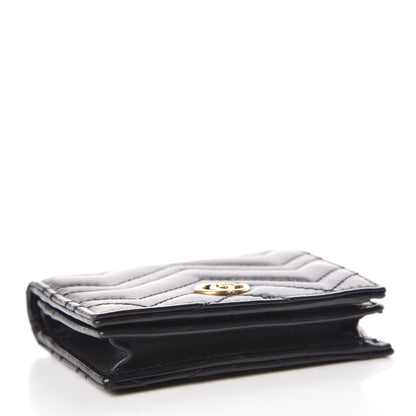 Gucci Calfskin Matelasse GG Marmont Card Case Wallet Black 4 of 7