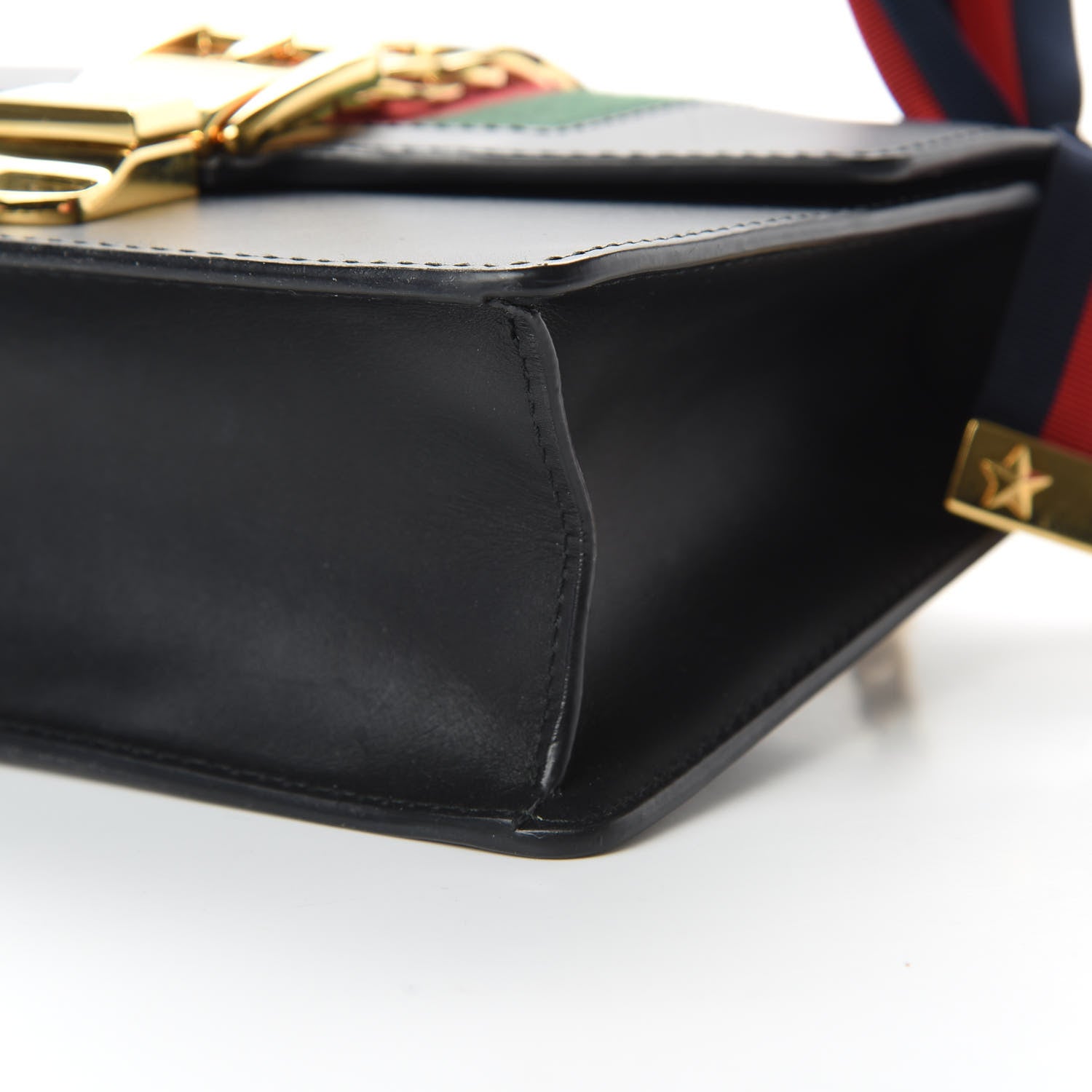 Gucci Calfskin Mini Sylvie Chain Shoulder Bag Black 10 of 12