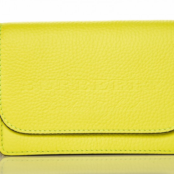 Burberry Signature Grain Small Burleigh Crossbody Bag Neon Yellow 10 of 11