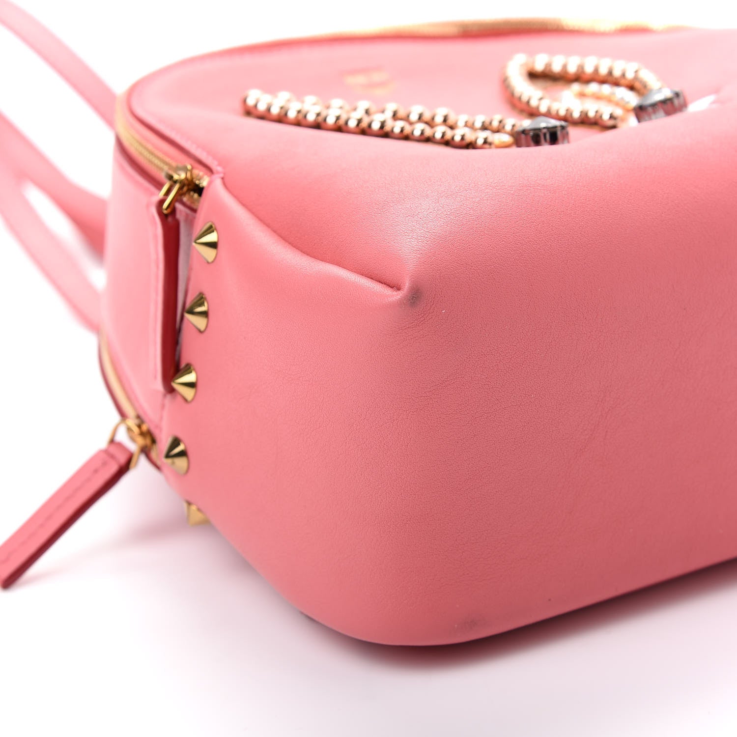 MCM Calfskin Bunny Polke Mini Backpack Pink 5 of 9