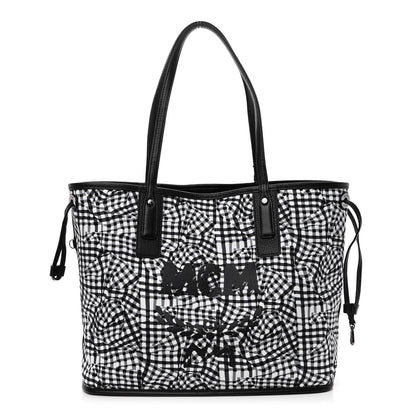 MCM Grained Calfskin Visetos Medium Liz Reversible Shopper Tote Black 4 of 16
