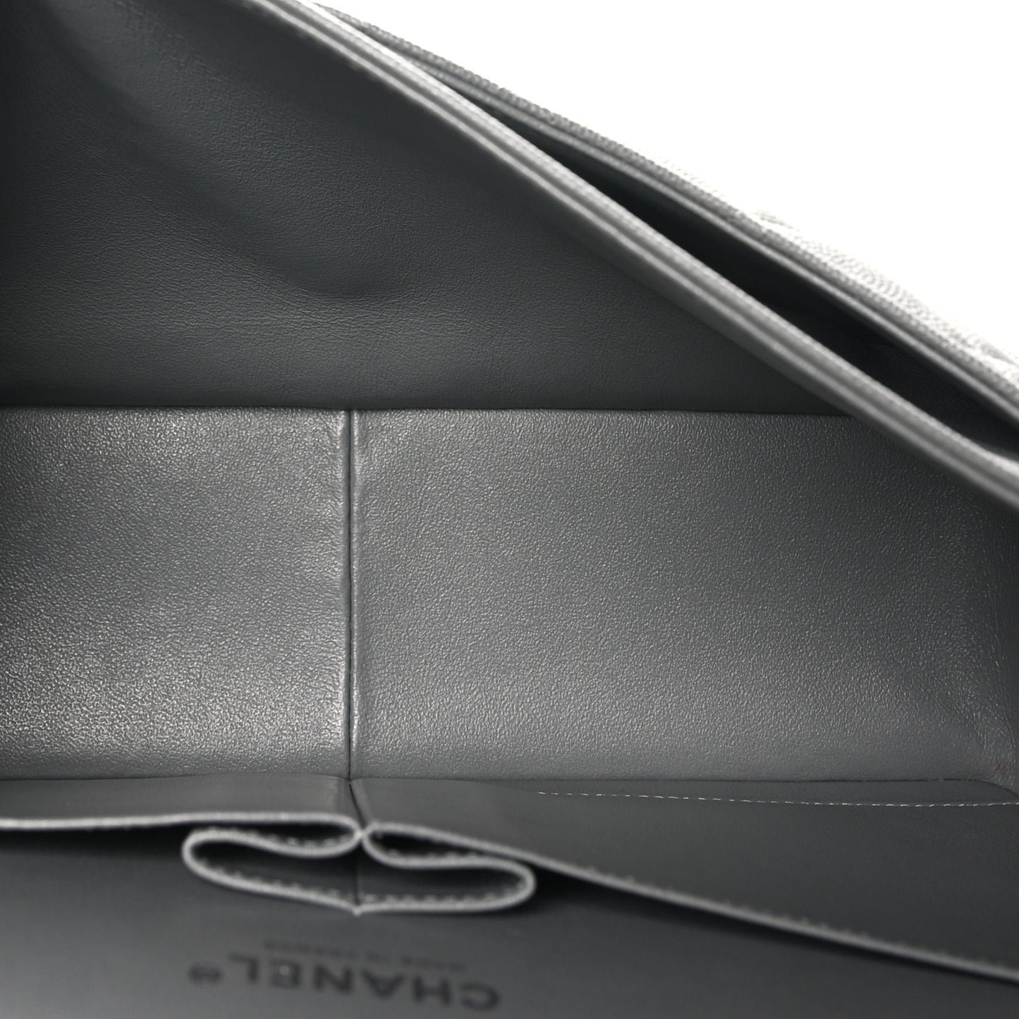Caviar Quilted Jumbo Double Flap Dark Grey