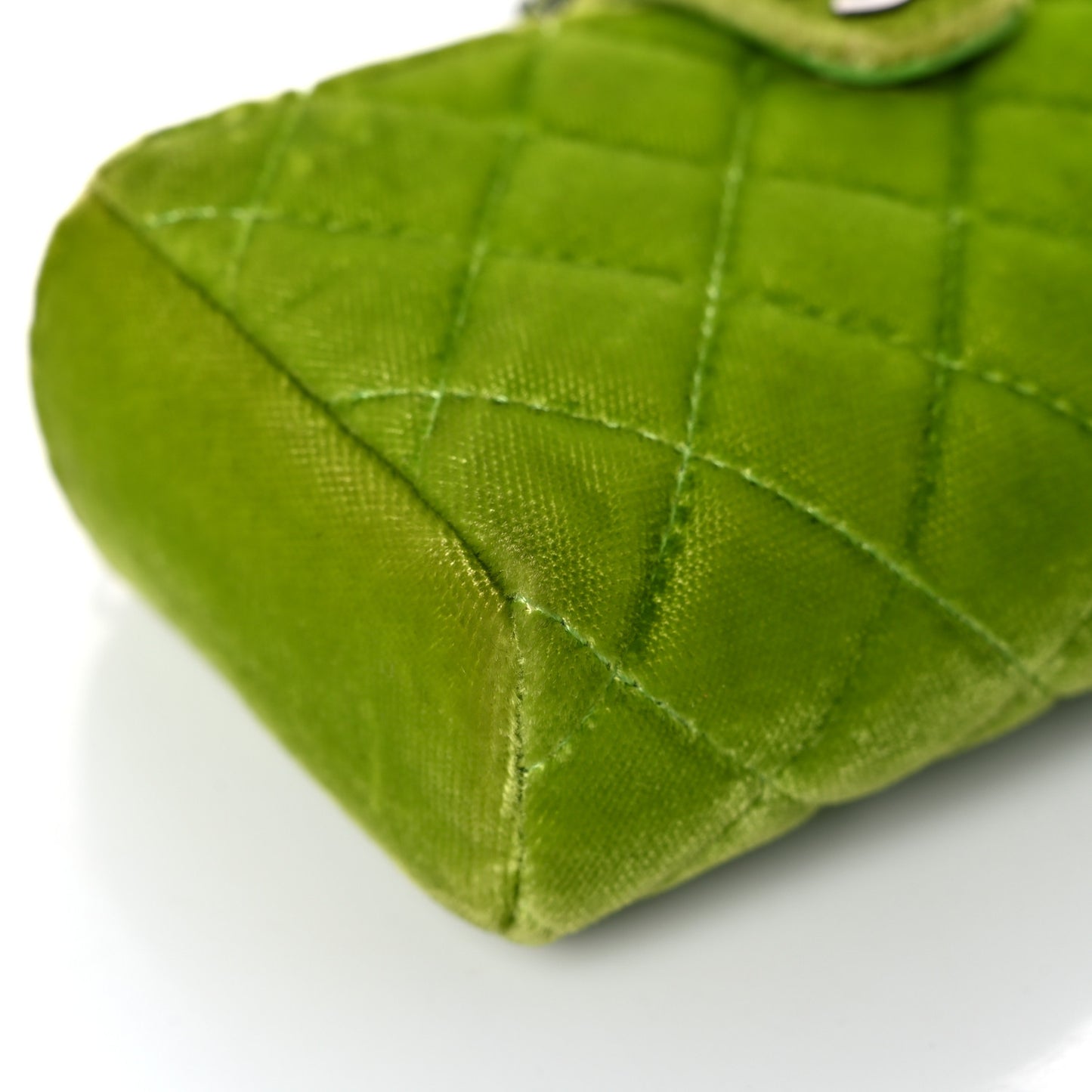 Velvet Quilted Mini Phone Holder Crossbody Bag Green