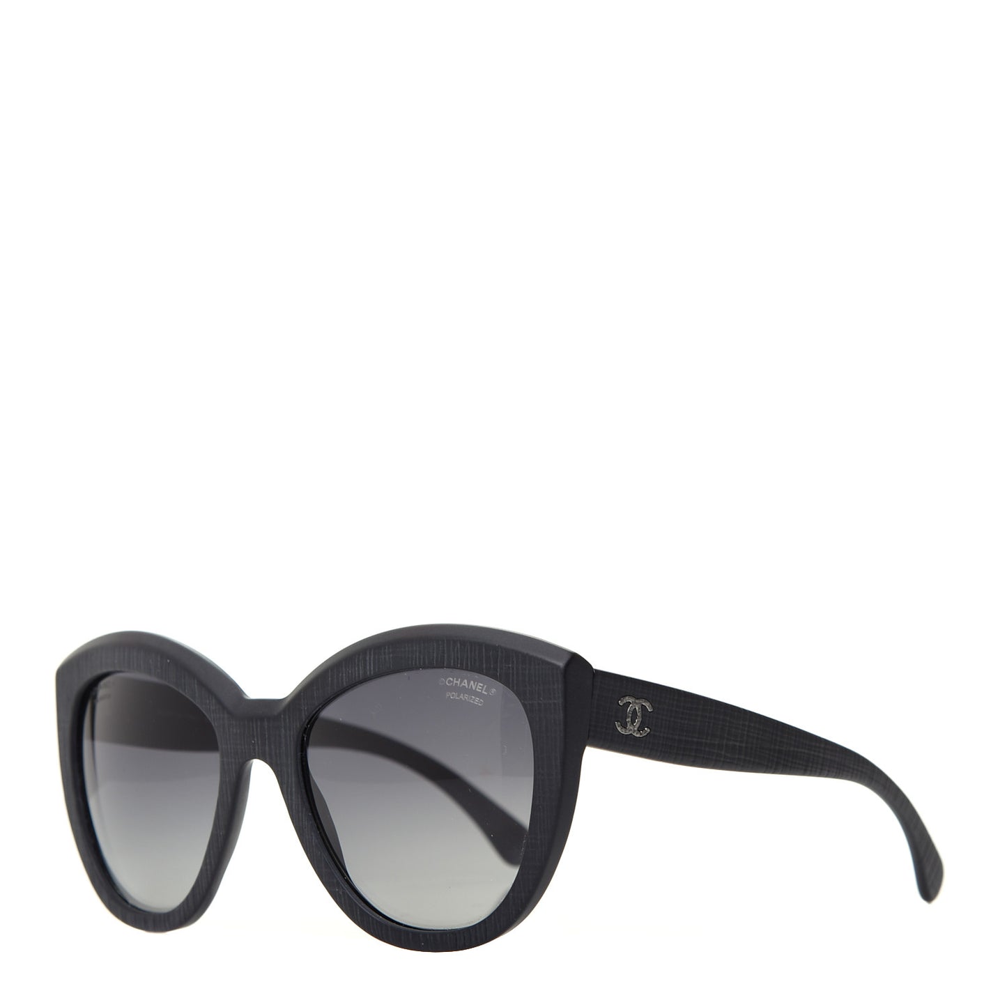 Tweed Effect CC Polarized Butterfly Signature Sunglasses 5332 Black