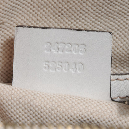 Gucci Monogram Selleria Calfskin Vintage Web Medium Boston Beige Blue Mystic White 9 of 10