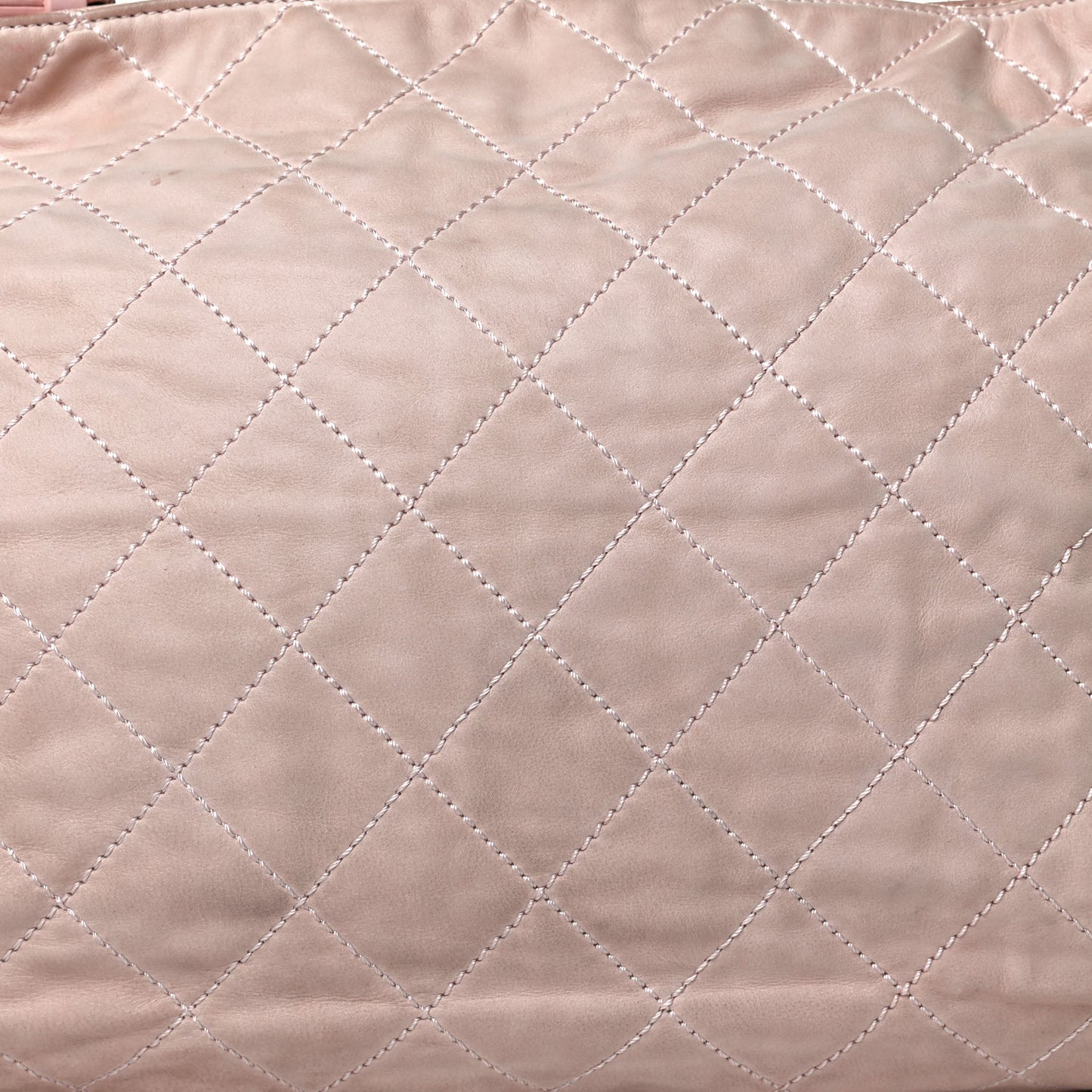 Iridescent Calfskin Quilted Coco Daily Hobo Rose Clair