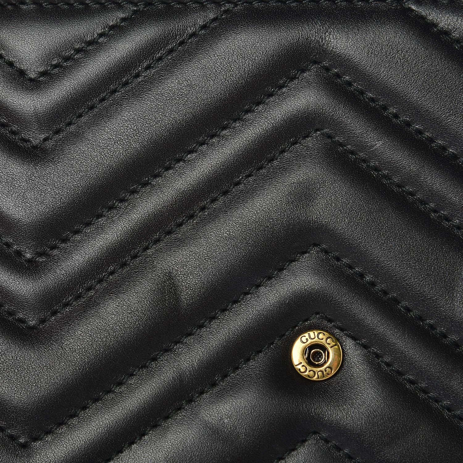 Gucci Calfskin Matelasse GG Marmont Chain Wallet Black 8 of 11