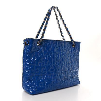 Chanel Patent Puzzle Tote Electric Blue 3 of 11
