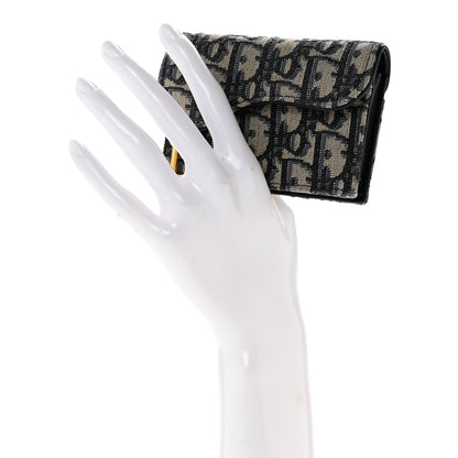 Christian Dior Oblique Saddle Card Holder Blue 2 of 9