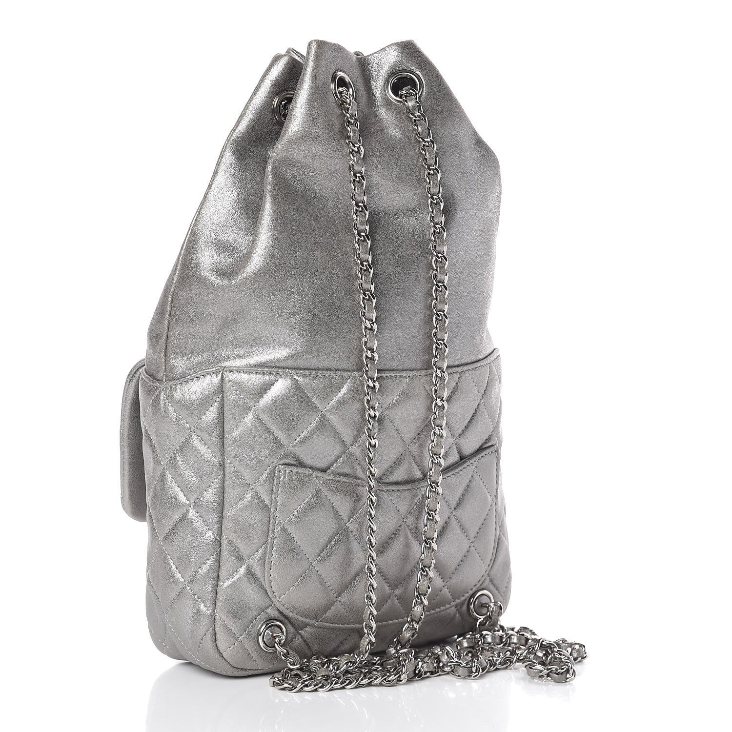 Chanel Metallic Lambskin Quilted Small In Seoul Backpack Silver 3 of 10