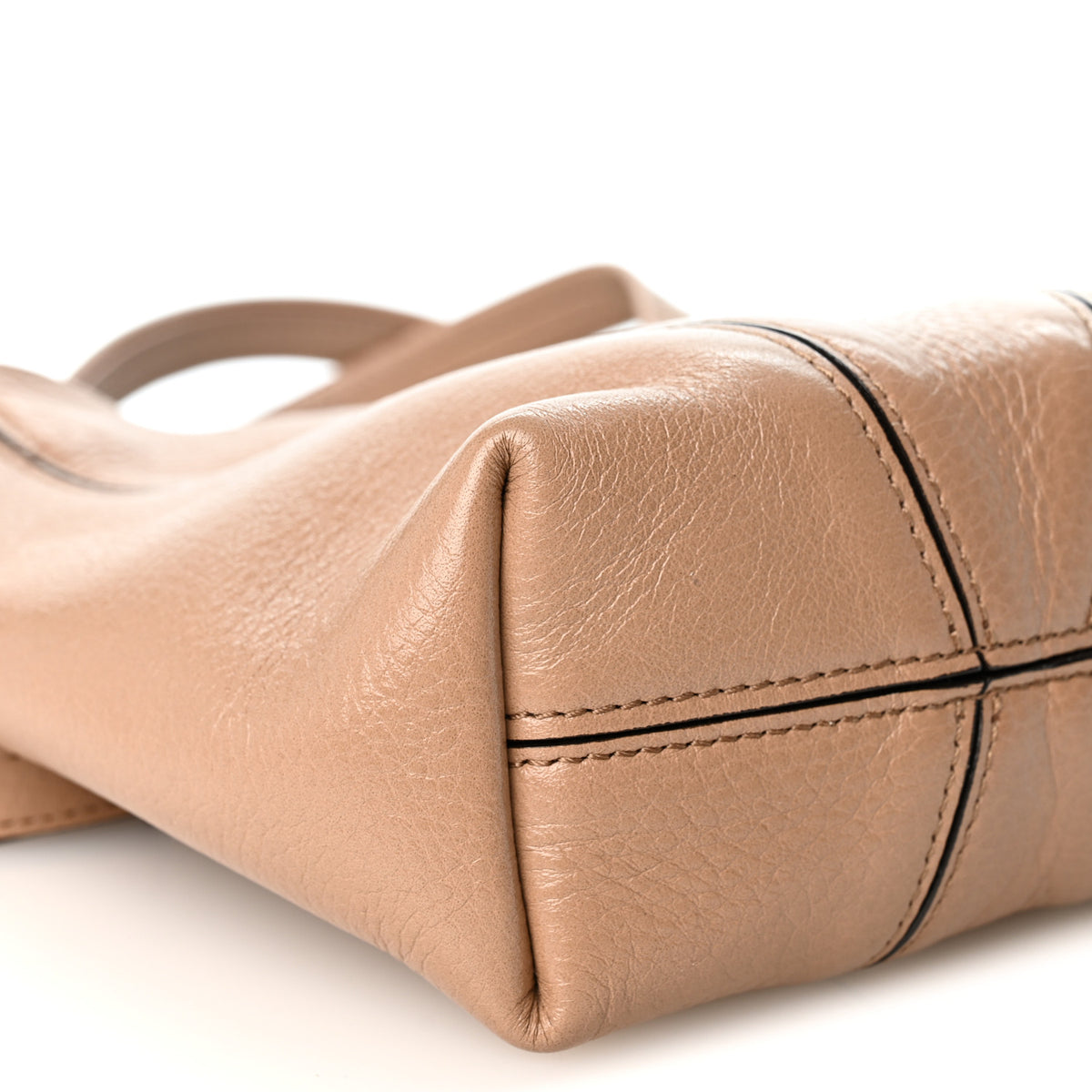 Grained Calfskin Small Spin Tote Woodrose