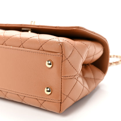 Chanel Caviar Quilted Mini Coco Handle Flap Brown 10 of 12