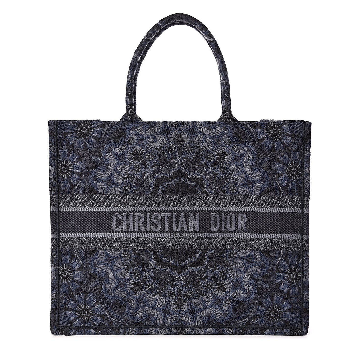 Canvas Embroidered KaleiDioroscopic Book Tote Blue