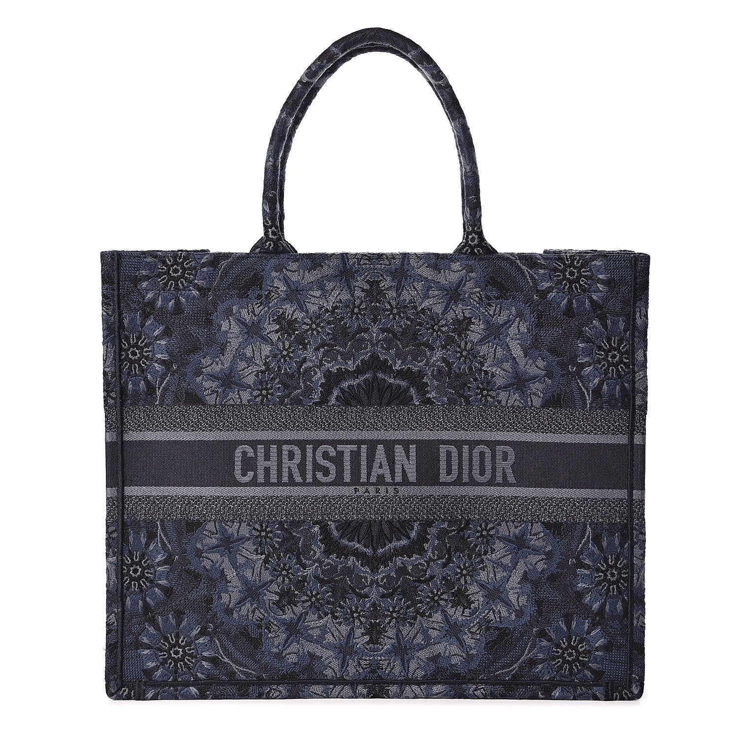 Christian Dior Canvas Embroidered KaleiDioroscopic Book Tote Blue 1 of 11